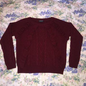 Maroon Ruffled Sweater